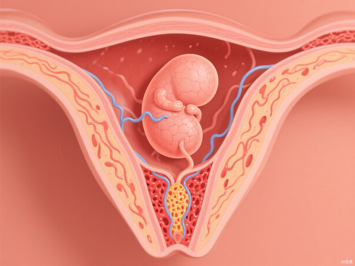 腺肌症子宫內胚胎着床环境示意